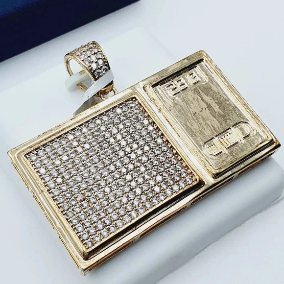 - "14K Gold Plated Cubic Zircon Pendant, EVBRS655 - Picture 5 of 11